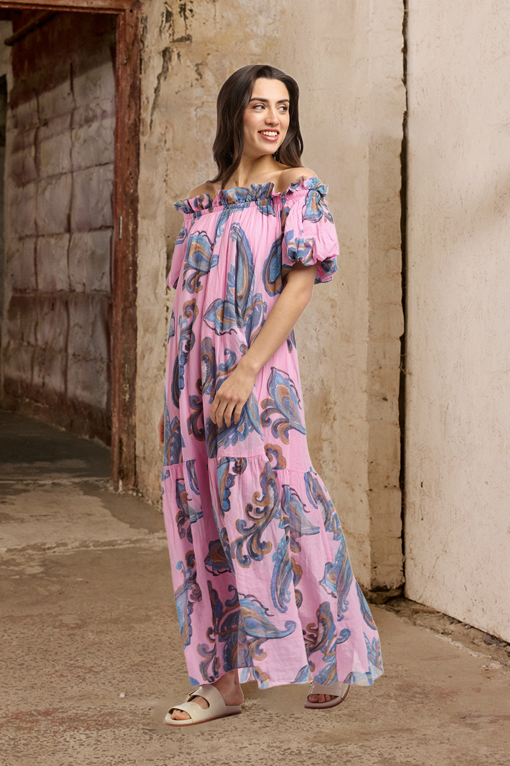 pink coconut dresses Coconut Whirl Halter Maxi Dress Pink