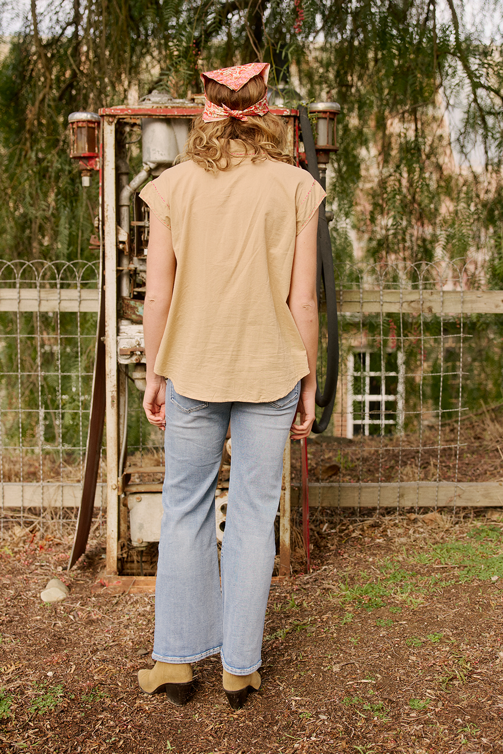 Anime Embroidered Sleeveless Shirt