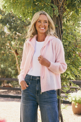 Luxe Mohair Hooded Cardi