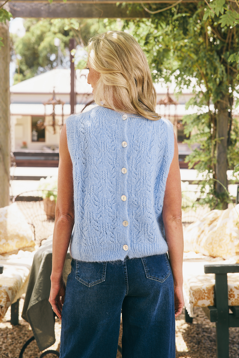 Mohair Pointelle Vest