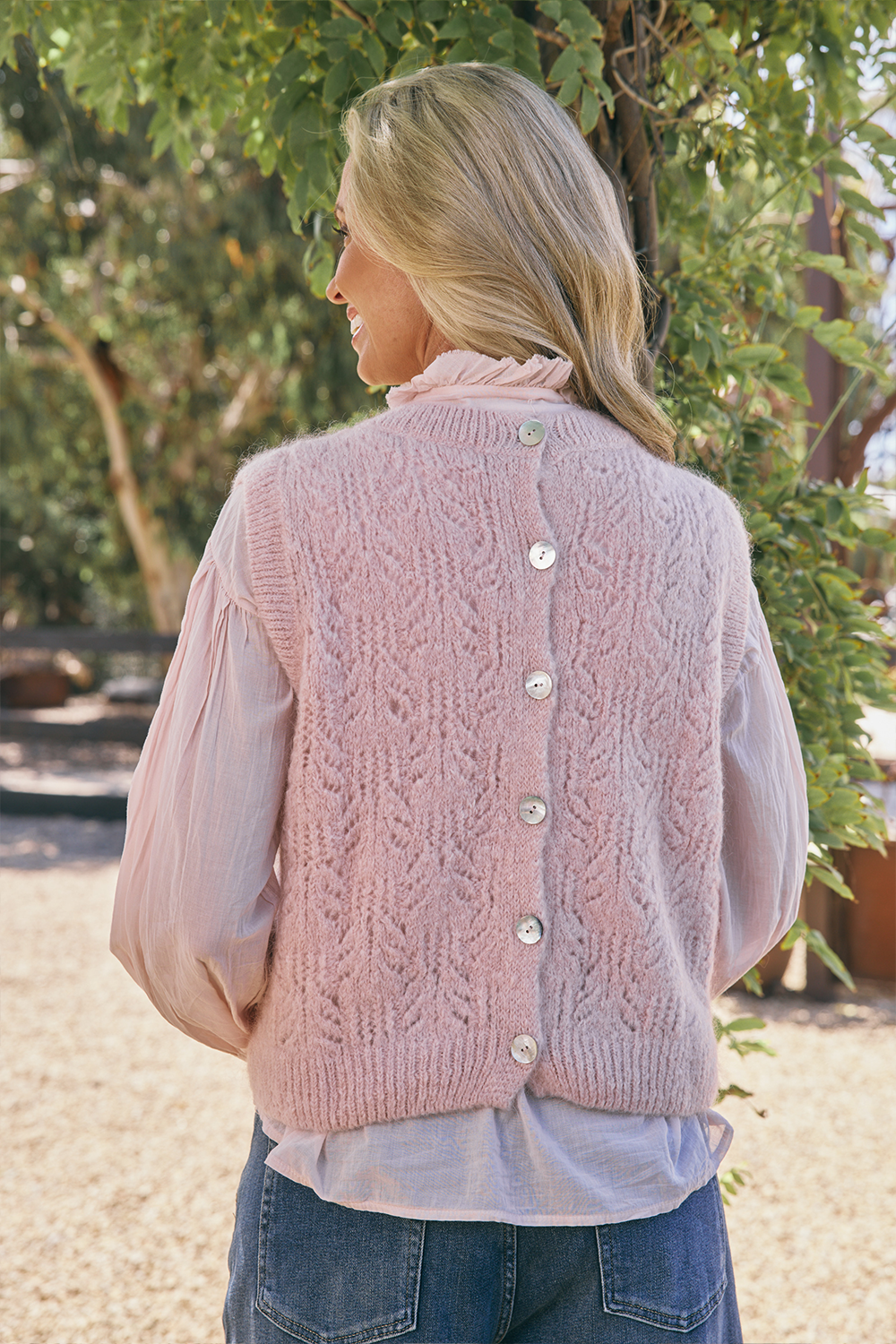 Mohair Pointelle Vest