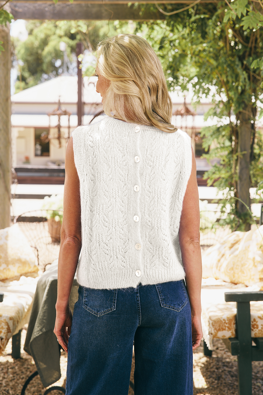Mohair Pointelle Vest