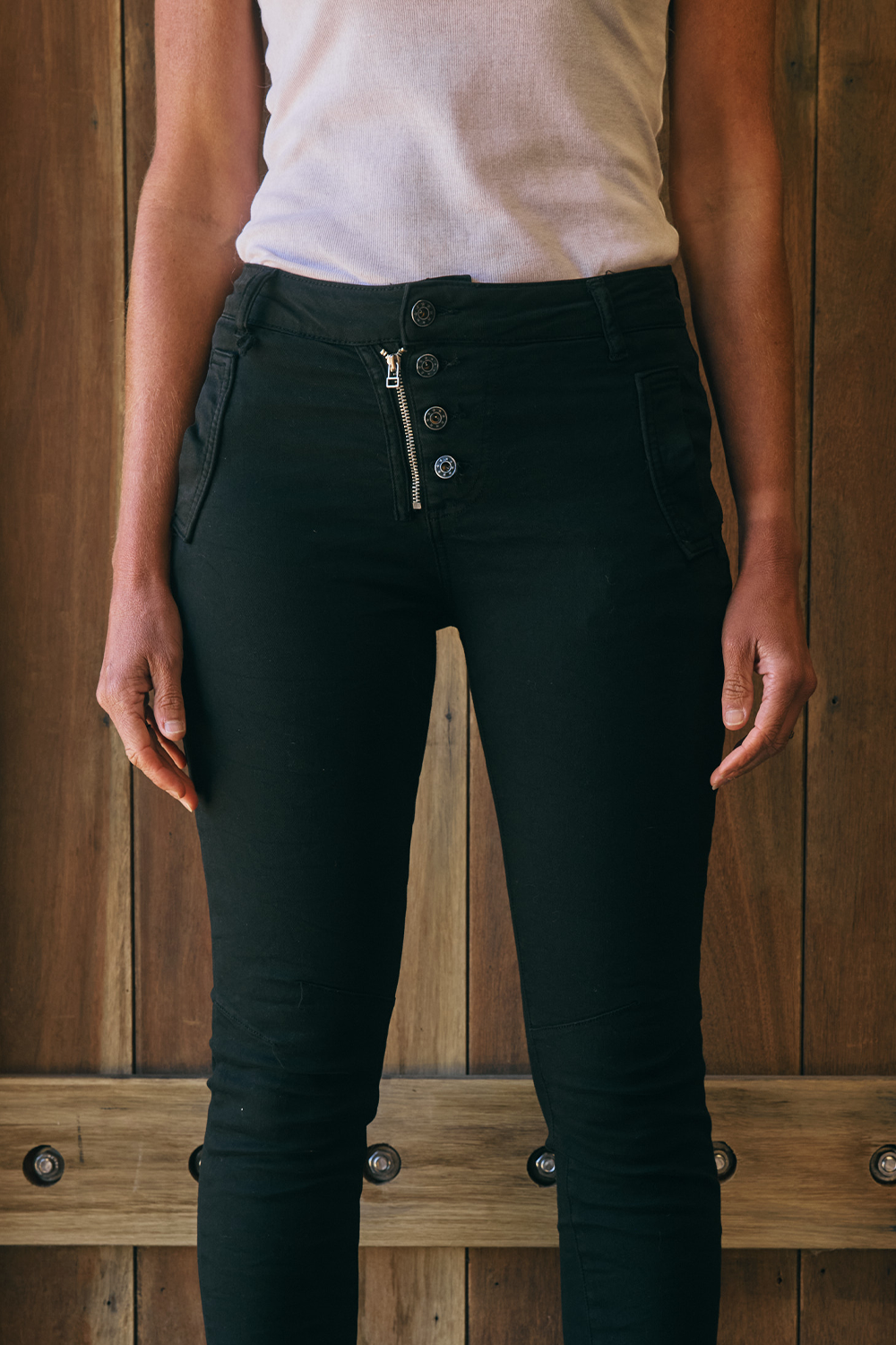 Italian Star Zip & Button Jean