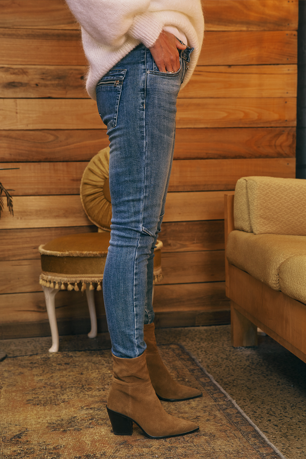 Italian Star Zip & Button Jean